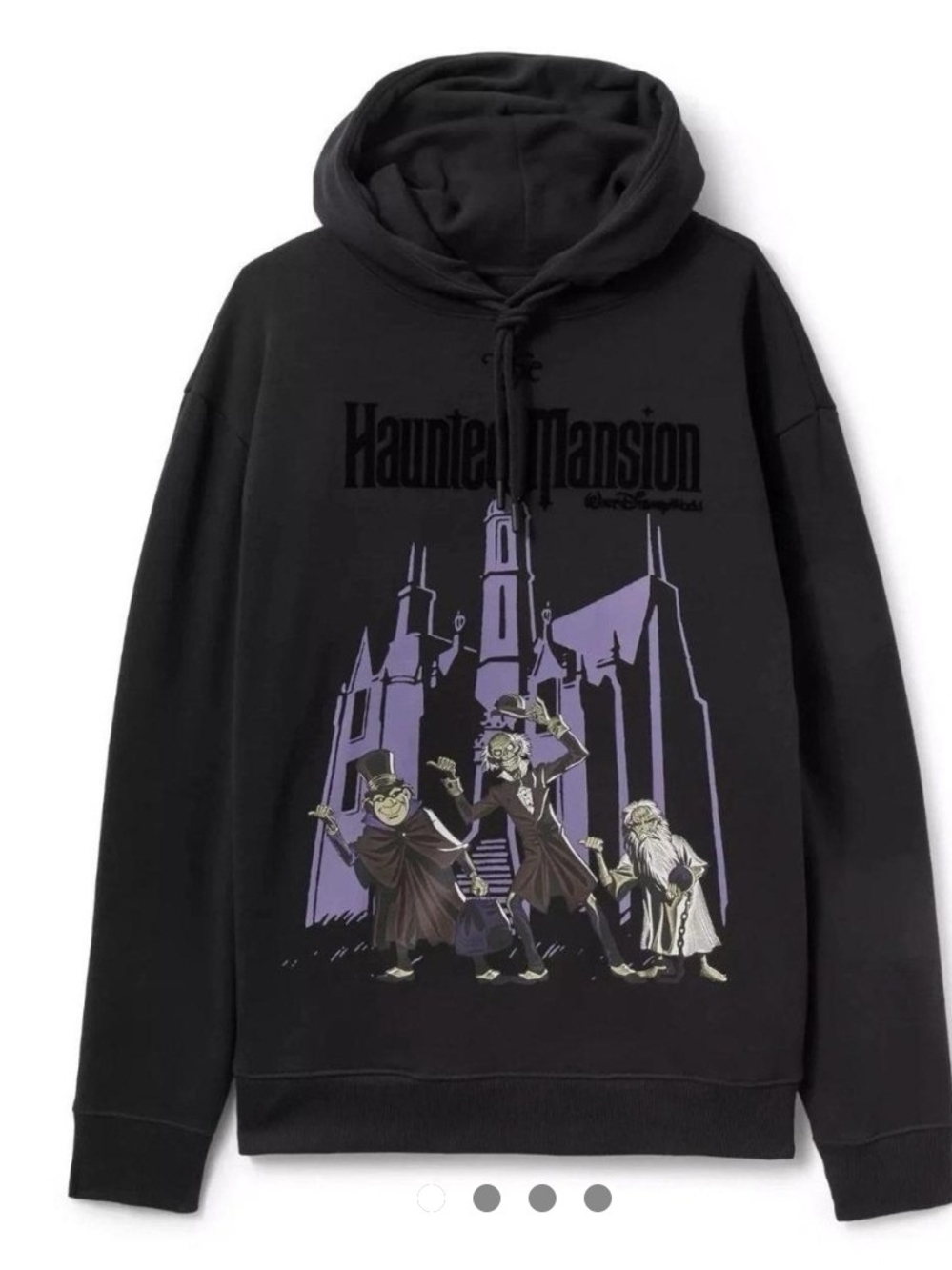 Disney Haunted Mansion Black Hoodie with Purple Graphic